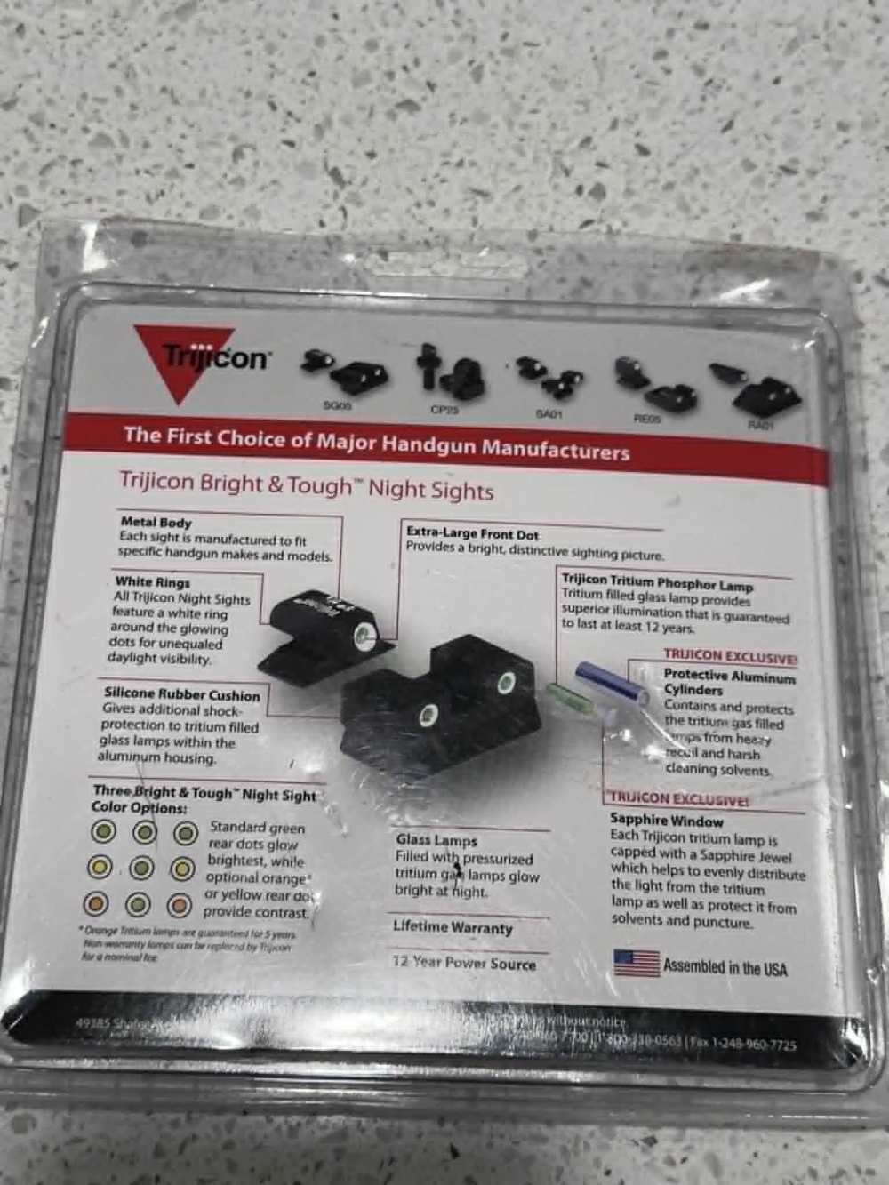 Trijicon GL01 Tritium 3 Green Dot Night Sights for Glock 9mm and .40-img-3