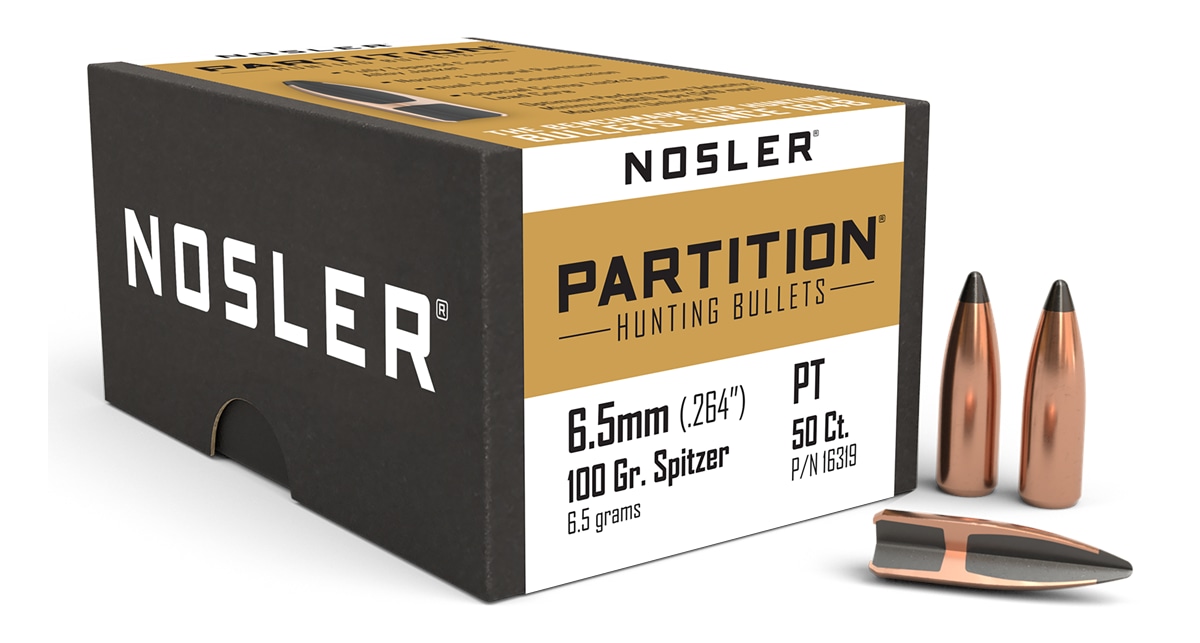 NOSLER 16319 Partition 6.5 Creedmoor 100gr Spitzer 50/Box-img-0