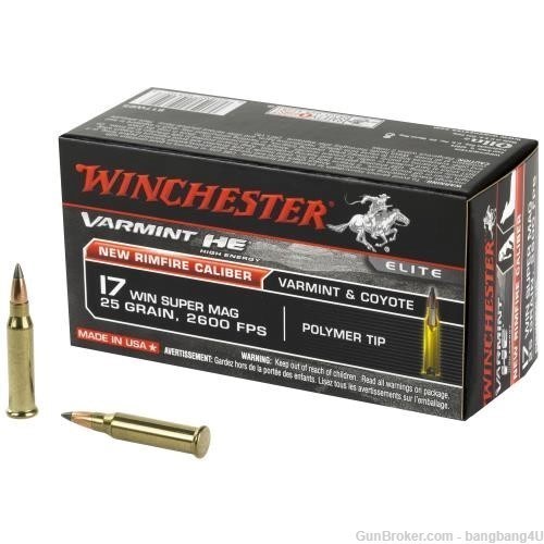 Winchester Varmint HE 17 WSM 25 gr. V-Max , 50 rds. Ready to ship! -img-0