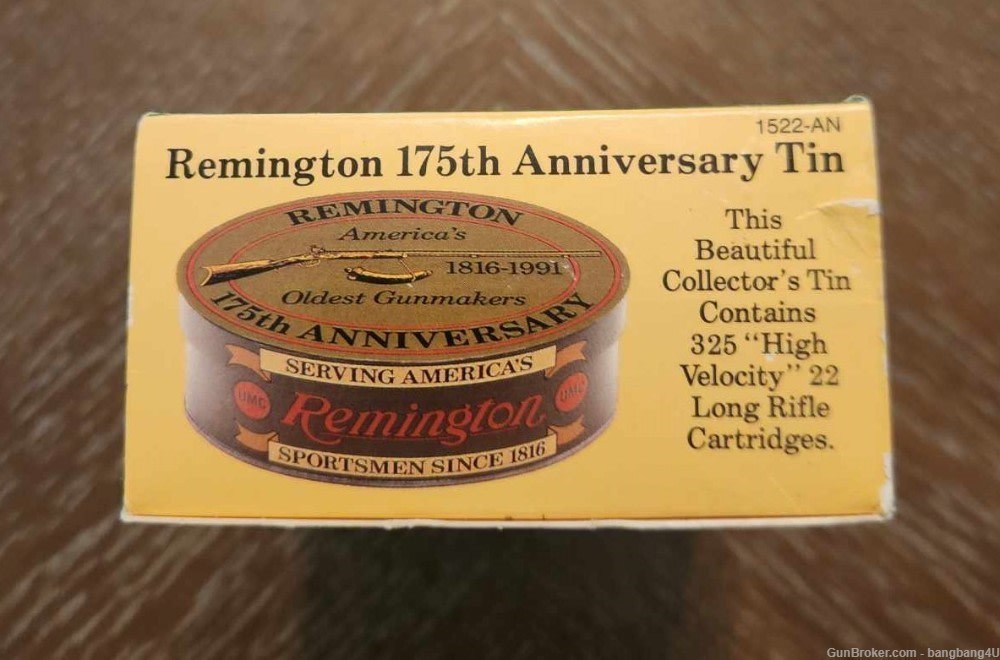 Remington 175th anniversary Collector Tin w/ 325 22 LR cartridges-img-0