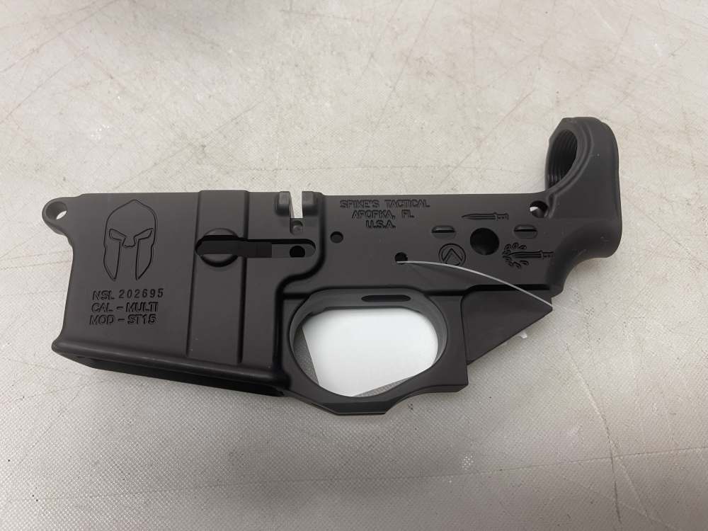 Spikes Tactical ST15 Spartan Stripped AR15 Lower Receiver NO CC FEES-img-0
