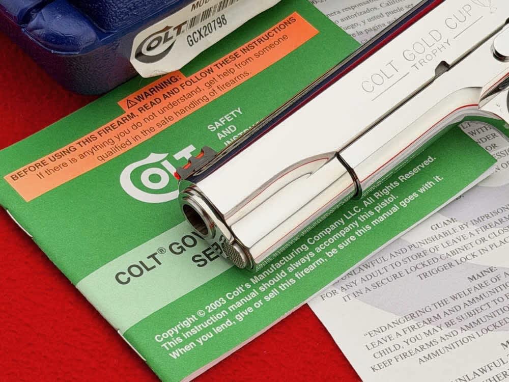 *MINT* Colt Gold Cup Lite Trophy 1911 .45 ACP Polished Stainless 5" w/ Case-img-9