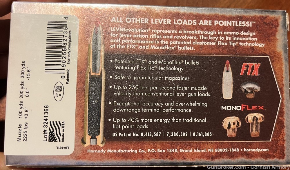 Hornady 35 Remington LEVERevolution ammo 200 gr FTX 82735-img-6