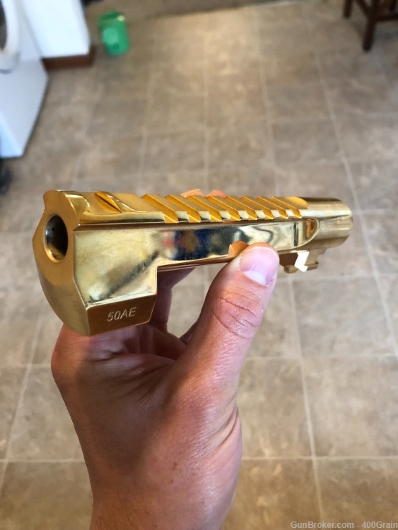 MRI OEM Desert Eagle XIX Real 24k GOLD Barrel Fits 50AE •Mirror Polished-img-0
