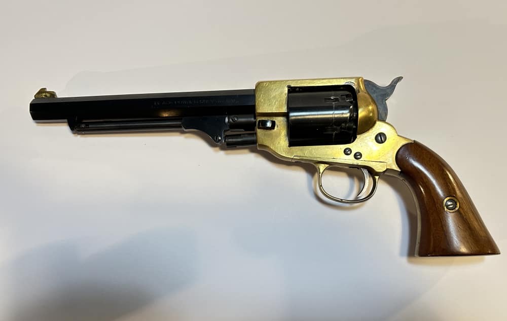 1862 Spiller & Burr Black Powder Pistol w/ custom front sight & accessories-img-0