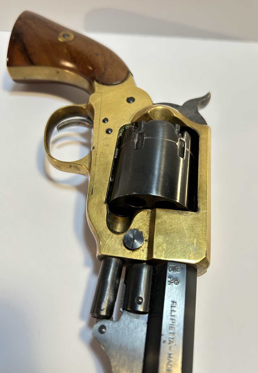 1862 Spiller & Burr Black Powder Pistol w/ custom front sight & accessories-img-4
