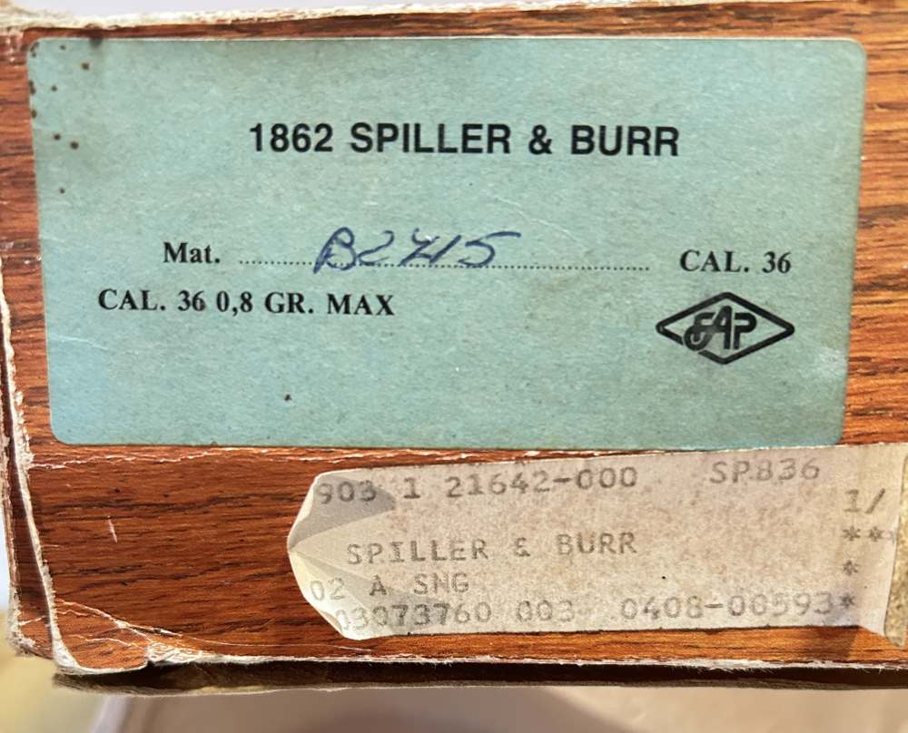 1862 Spiller & Burr Black Powder Pistol w/ custom front sight & accessories-img-14