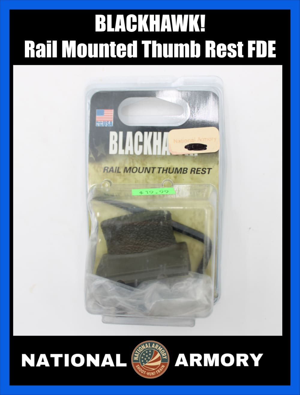 Blackhawk Rail Mounted Thumb Rest Picatinny Mounted FDE-img-0
