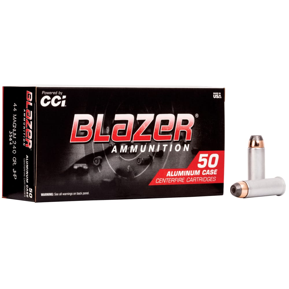 Blazer Ammunition,CCI 44MAG 240 Grain Jacketed Hollow Point 50 Round -img-0