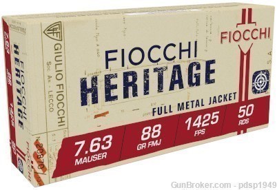 FIOCCHI AMO 7.63 MAUSER 88 GR FMJ 50-RD 763A-img-0