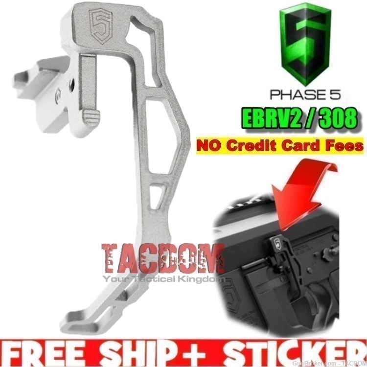 PHASE 5 WSI GREY EBRV2 308 DPMS 1 EXTENDED Bolt Catch Release EBRV2/308 AR -img-0