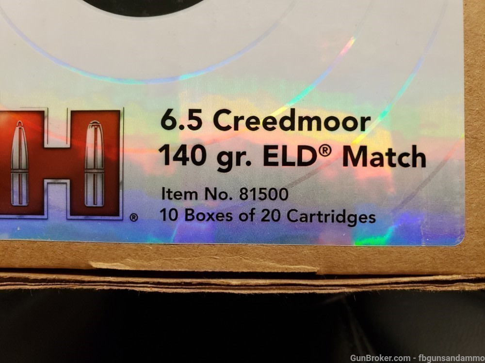 IN STOCK! NEW 200 ROUNDS HORNADY 6.5 CREEDMOOR 140 GR ELD MATCH ELDM 140GR-img-2
