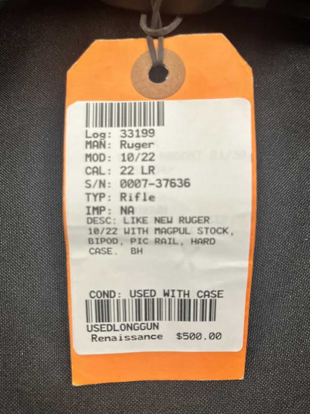 USED RUGER 10/22 .22LR RIFLE - MAGPUL STOCK, BIPOD, PIC RAIL, HARD CASE-img-9