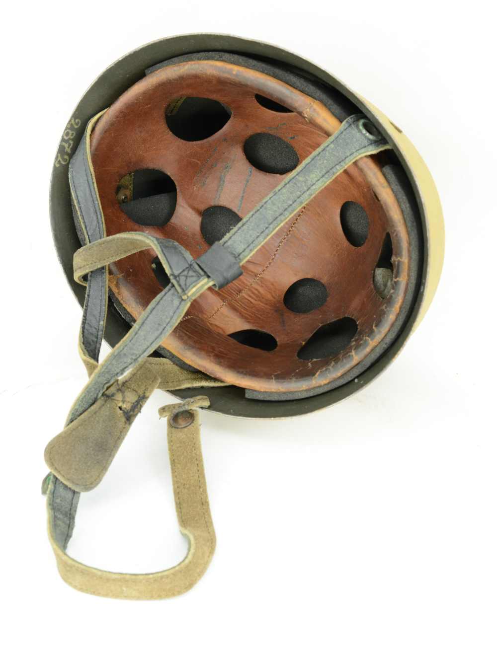 WWII German Air Force Luftwaffe Airborne M38 Fallschirmjäger Helmet & Liner-img-5