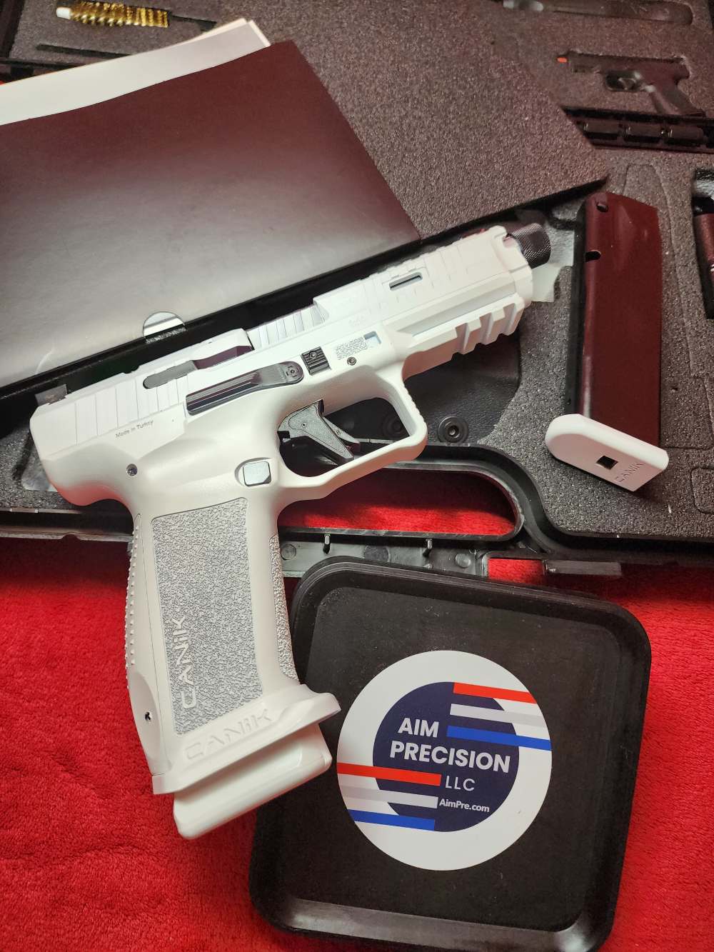 CANIK METE SFT PRO 9MM WHITE CERAKOTE 20+1 TB OPTICS READY SLIDE CUT-img-2