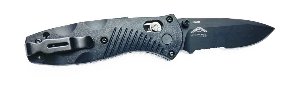 Benchmade 585SBK Mini Barrage, Black Combo Edge, Black Valox Handle -img-2