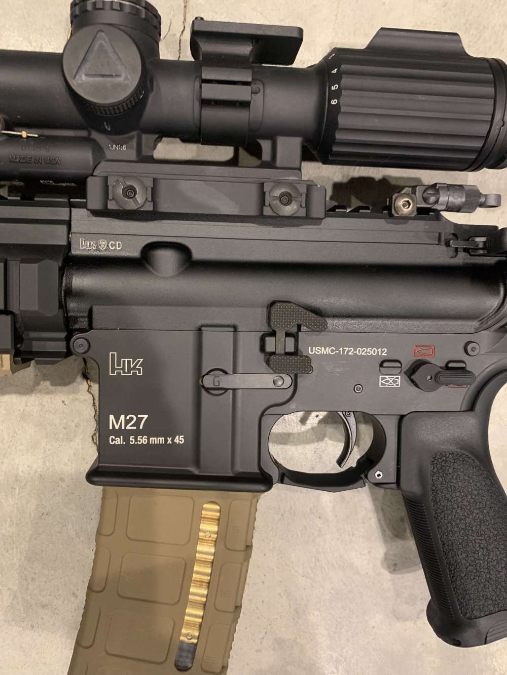 H&K M27 with trijicon 1-8 vcog in 5.56 amazing and low round count-img-3