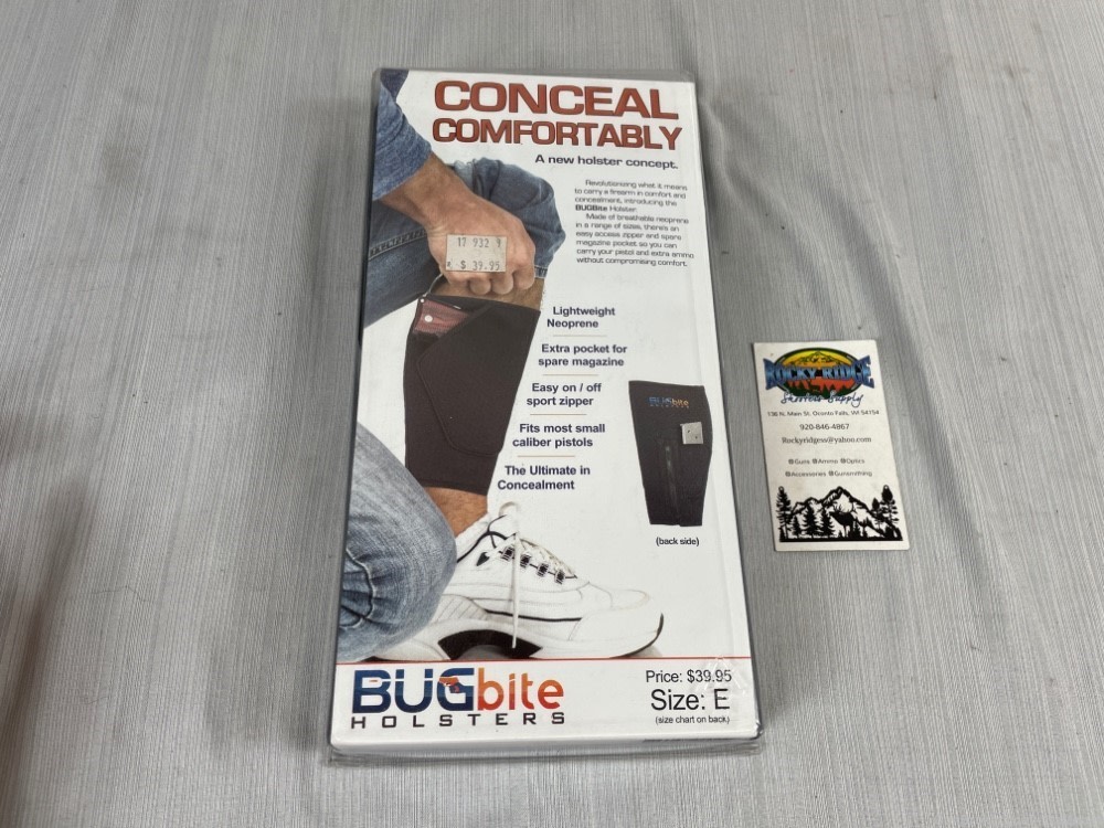 New Old Stock BUGbite Holster Calf / Ankle Conceal Carry SIZE: E -img-0