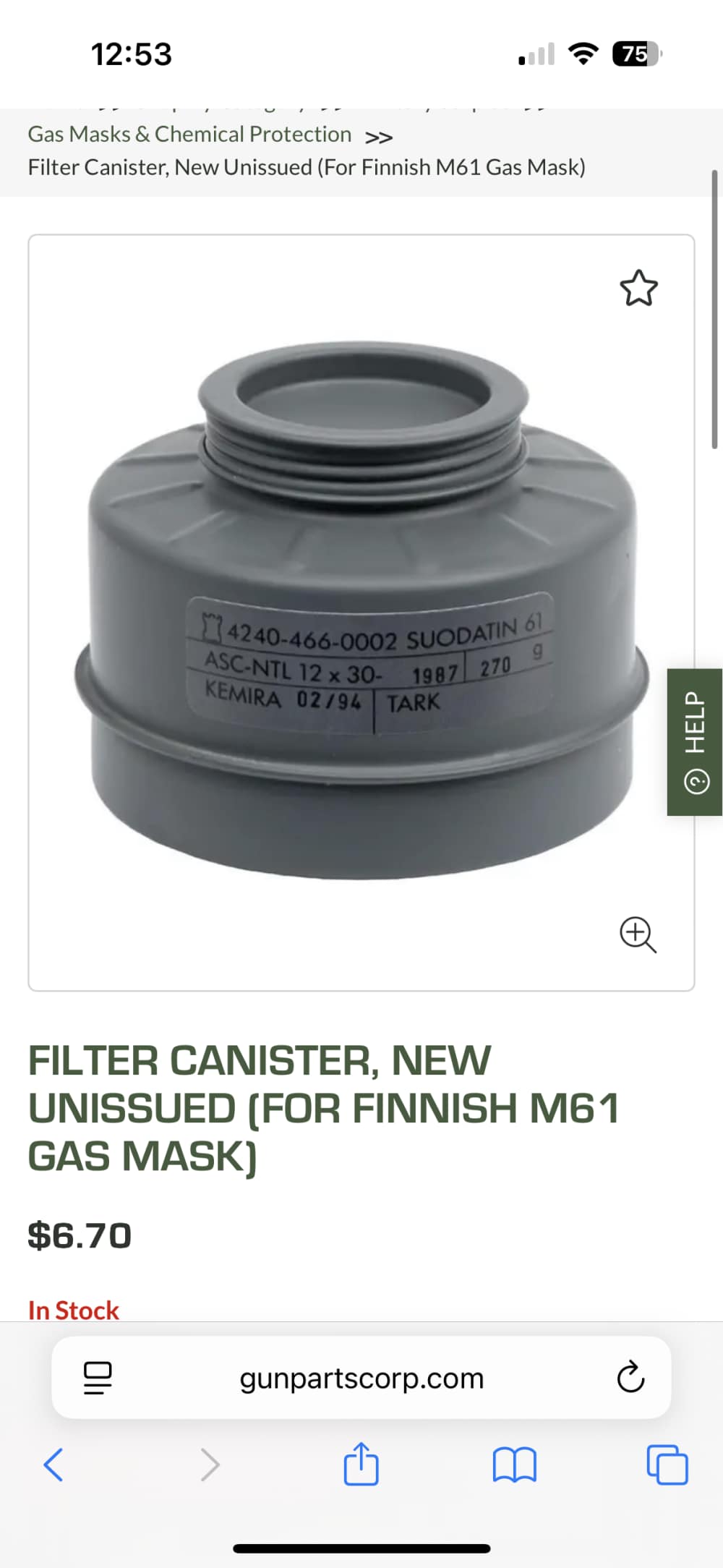Finnish m61 unissued gas mask filters 10 pack for 1 price -img-2