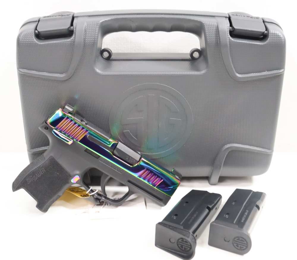 N.I.B.- SIG SAUER P365 RAINBOW SEMI-AUTO .380 ACP W/ CASE AND 2 MAGS-img-0