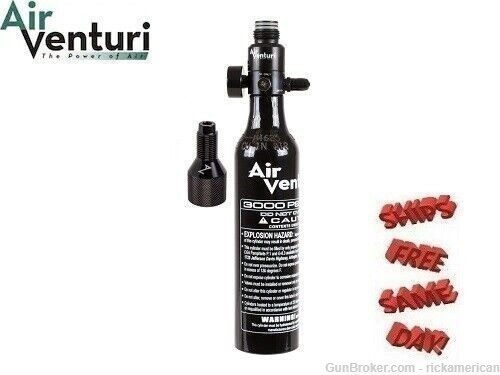 Air Venturi Tank w/ Adapter, 13 cu in, Aluminum, 3,000 psi # AV-4513HPA-KIT-img-0