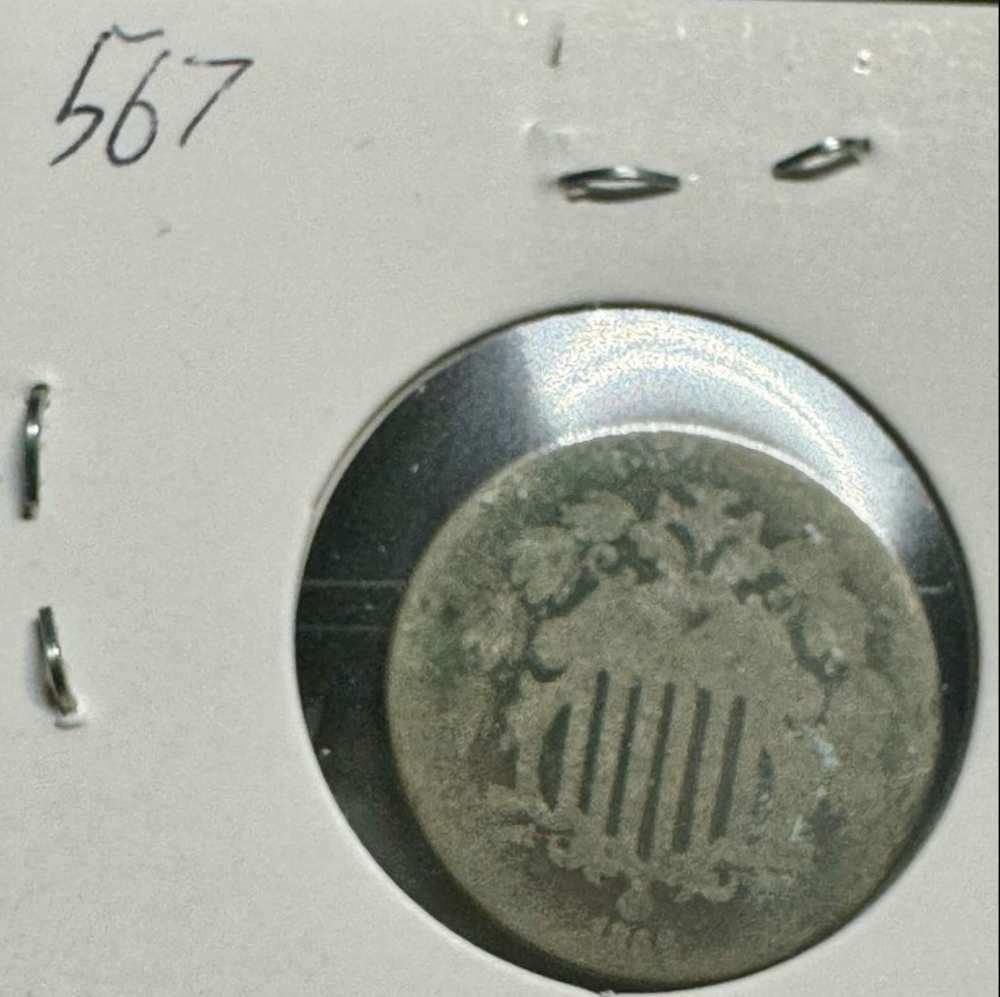 USA 5 Cent 1866 Shield Nickel w/Rays-img-0