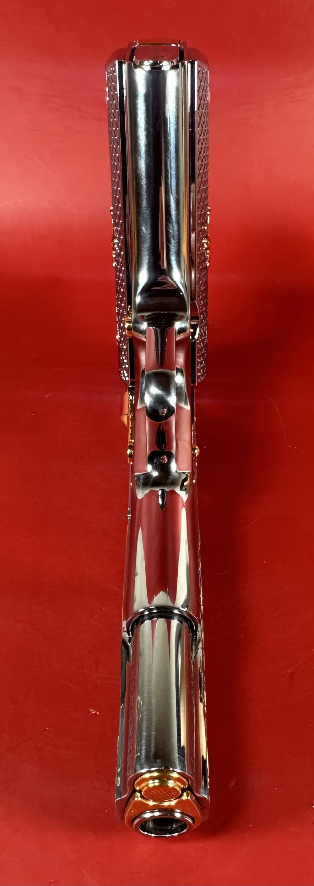 CUSTOM Colt 1911 High Polished Stainless, Engraved, Gold Plated. 45 ACP-img-6