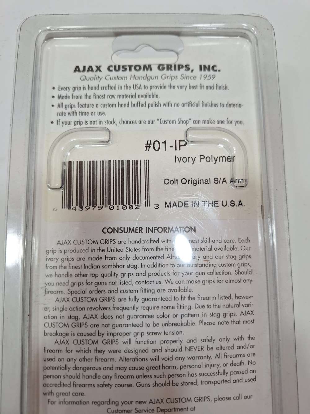 Colt Original single action Army Made by Ajax Custom grips Ivory Polymer-img-2