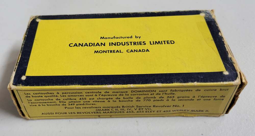 Dominion 455 Colt centerfire cartridge 265gr lead partial box of 47rds -img-3