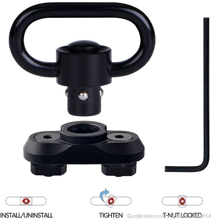 MLOK QD Sling Swivel with Rail Adaptor for M-LOK Handguard-img-0