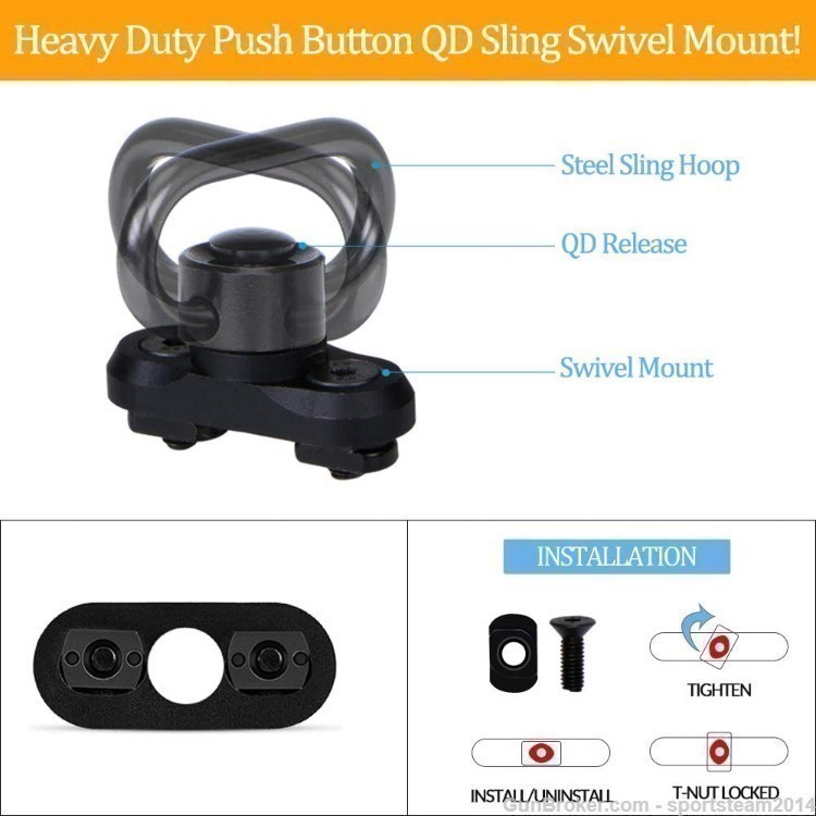 MLOK QD Sling Swivel with Rail Adaptor for M-LOK Handguard-img-2