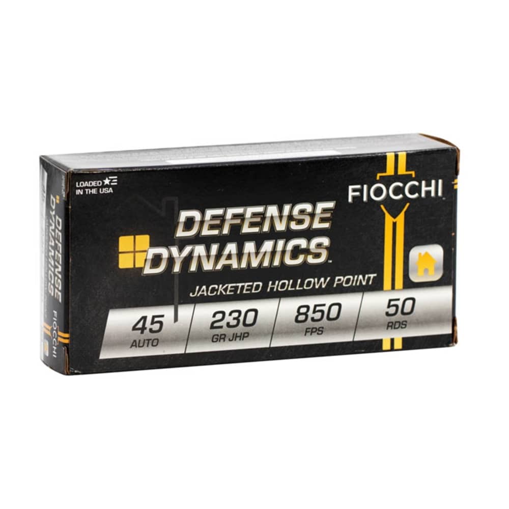 FIOCCHI DEFENSE DYNAMICS .45ACP 230 GRAIN JACKETED HOLLOW POINT 50 RND BOX-img-0