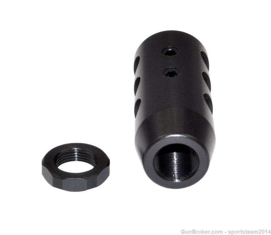 AR-10 LR .308/7.62 NATO - 5/8x24 BIRD CAGE Muzzle Brake, Black Steel-img-0