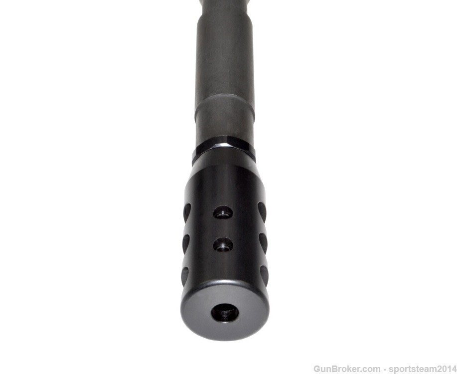 AR-10 LR .308/7.62 NATO - 5/8x24 BIRD CAGE Muzzle Brake, Black Steel-img-2