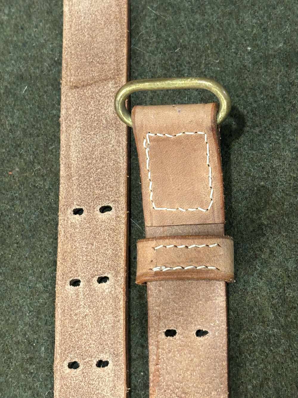 Vintage Commercial Made M1907 Leather Sling - Brass Hooks - Copper Rivets -img-22