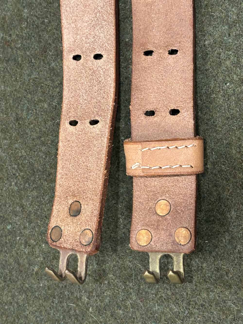 Vintage Commercial Made M1907 Leather Sling - Brass Hooks - Copper Rivets -img-17