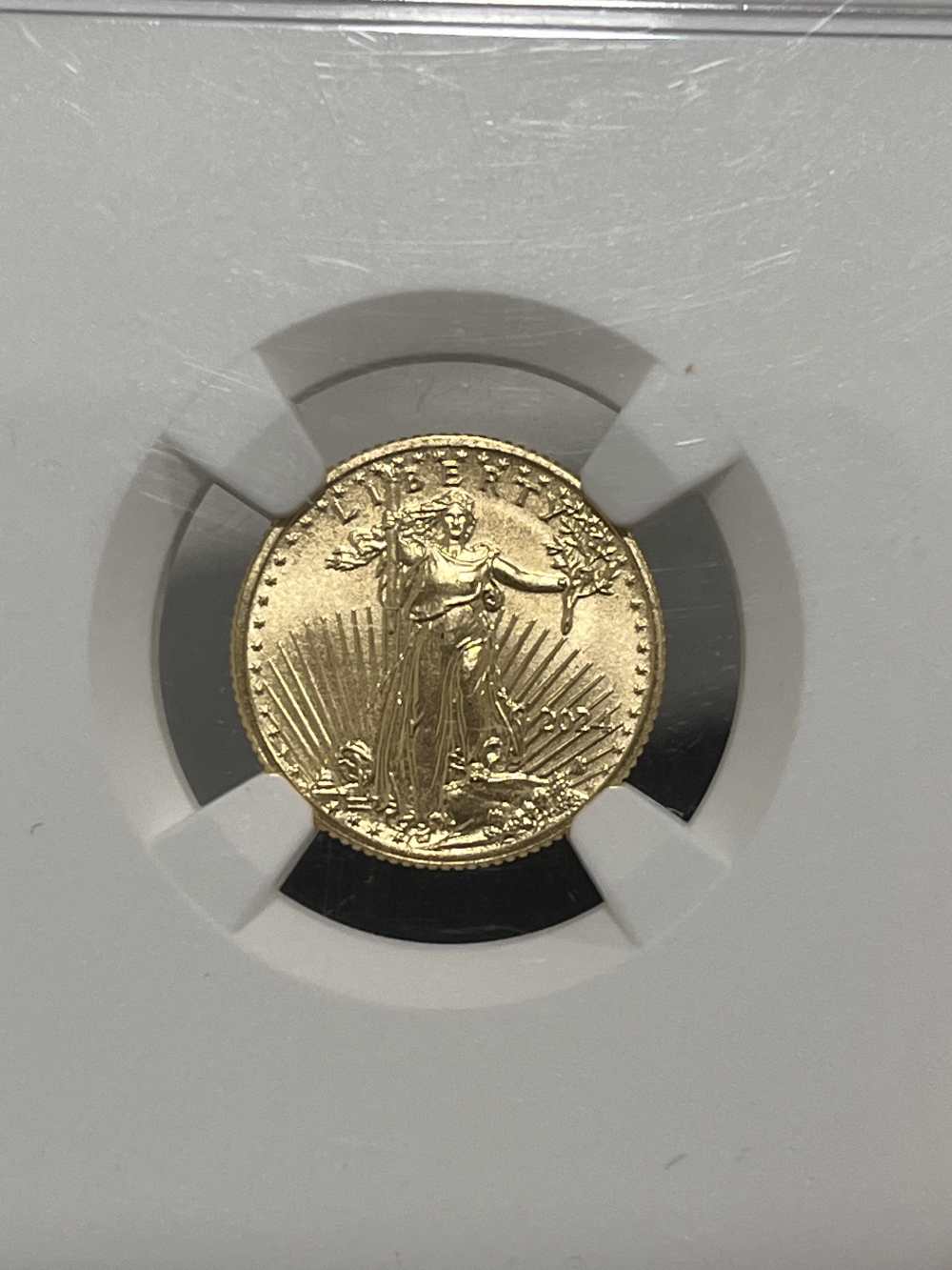 Beautiful 2024 Eagle $5 1/10 Ounce Gold Coin NGC MS70!-img-2