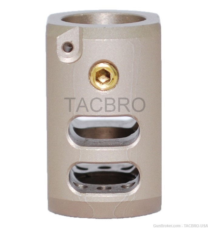 TACBRO Tan 1/2"x28 Muzzle Brake For Glock 9mm with threaded barrel-img-3