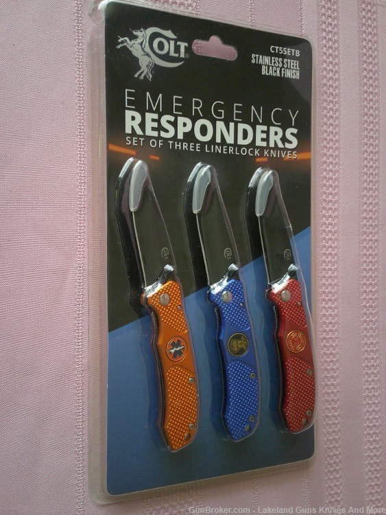 New Rare COLT Emergency Responders EMT, Police & Firefighter 3 Knife Set!-img-3