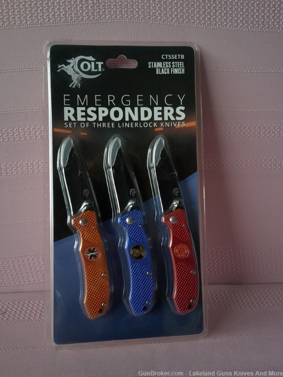 New Rare COLT Emergency Responders EMT, Police & Firefighter 3 Knife Set!-img-2