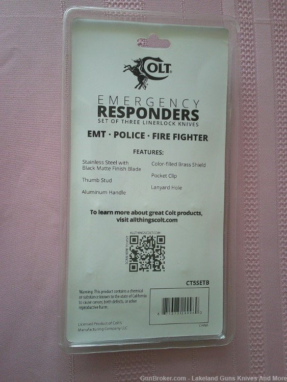 New Rare COLT Emergency Responders EMT, Police & Firefighter 3 Knife Set!-img-5