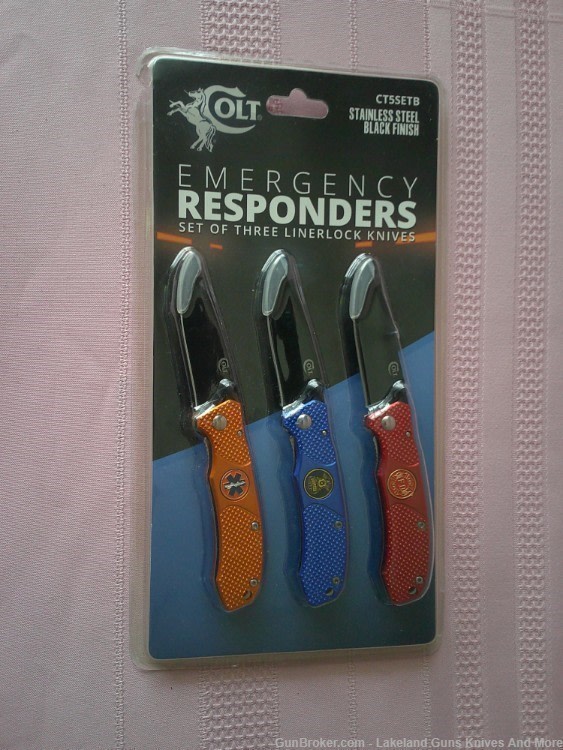 New Rare COLT Emergency Responders EMT, Police & Firefighter 3 Knife Set!-img-4