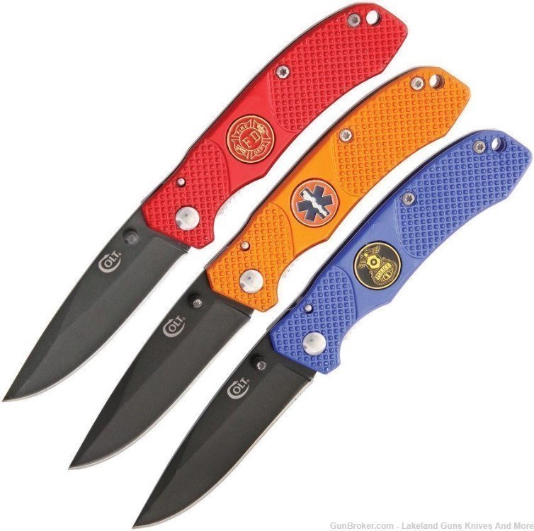 New Rare COLT Emergency Responders EMT, Police & Firefighter 3 Knife Set!-img-0