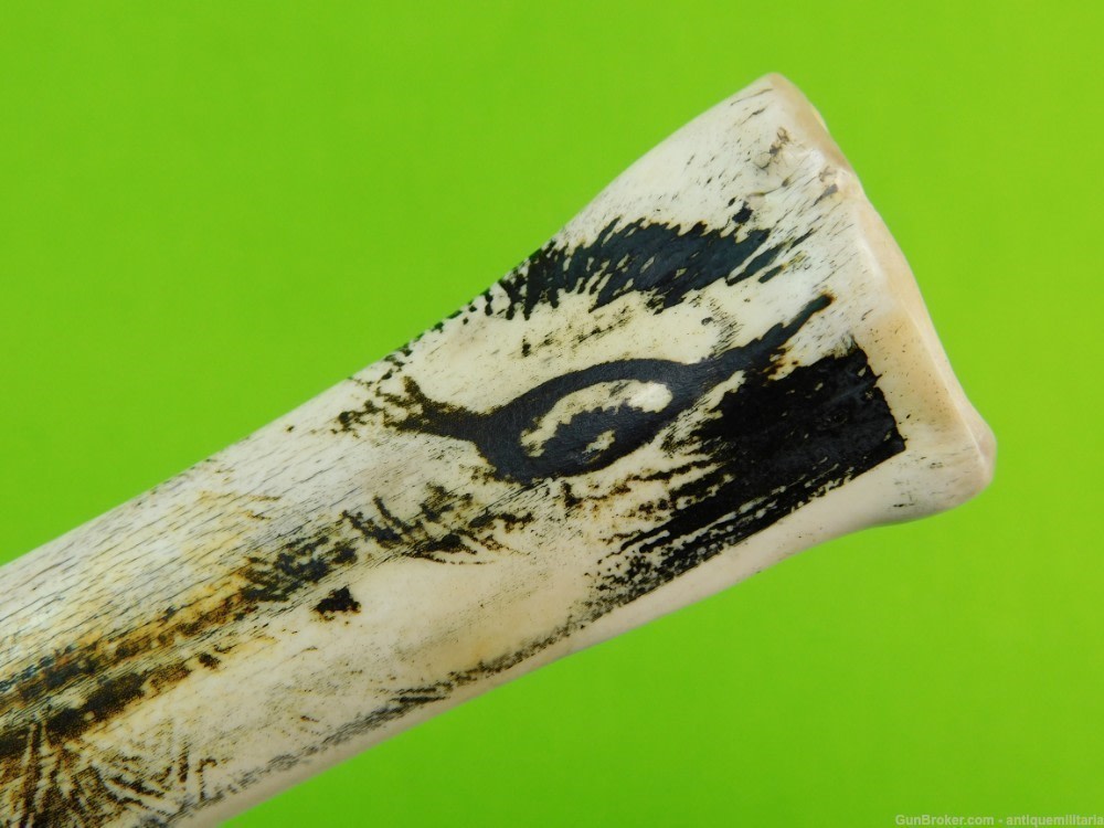 Hen & Rooster Spain Customized Scrimshaw Wolf Eyes Large Bowie Knife-img-11