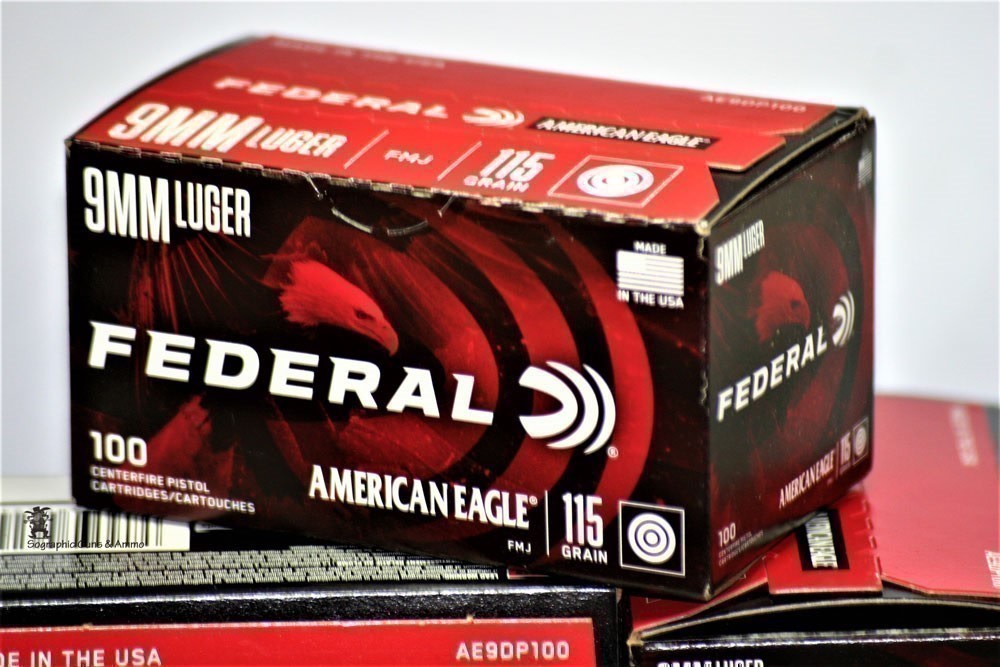 9MM FEDERAL American Eagle 9 MM FMJ 115 Grain 100 ROUND PACK-img-0