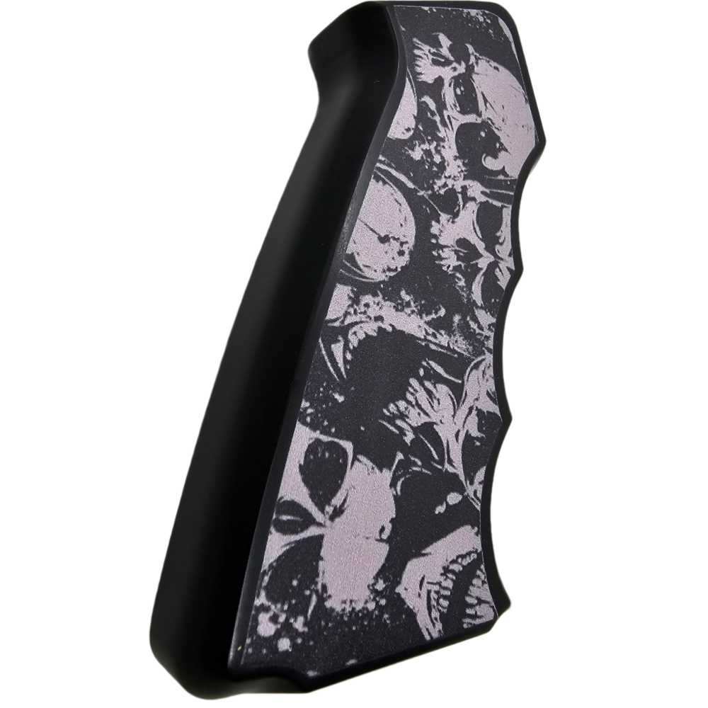 CNC Aluminum AR-15 / M4 Pistol Grip – Ergonomic – Skull Camo Design-img-4