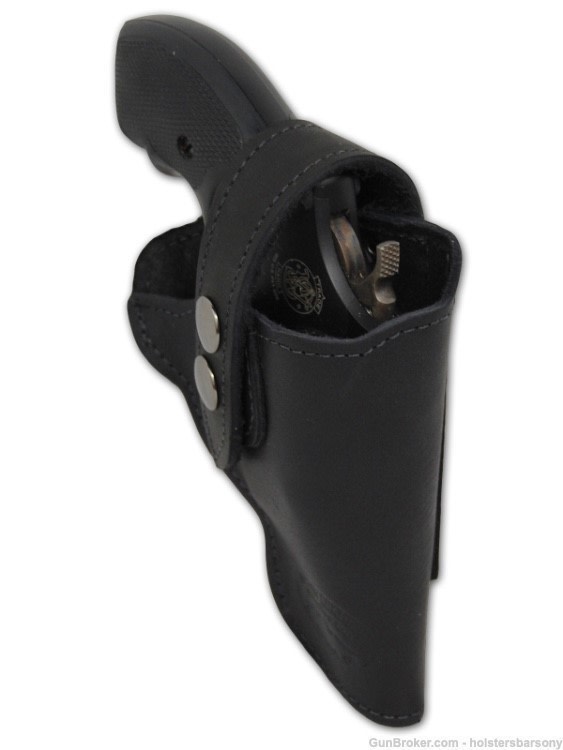 Barsony Black Leather OWB Holster for Snub Nose 2" Revolvers Size 1 Right -img-3