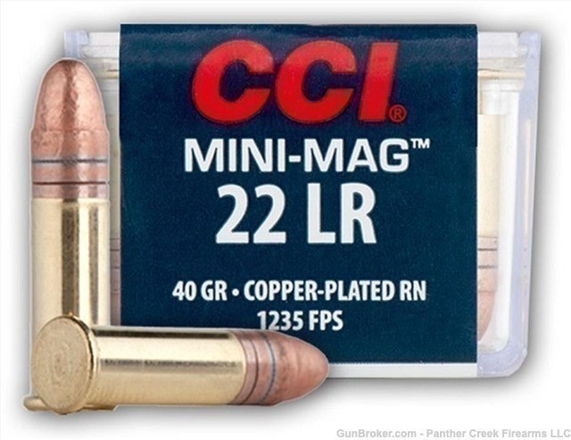 500 Rounds CCI Mini Mag .22 LR High Velocity Copper Plated Solid Point 0030-img-0