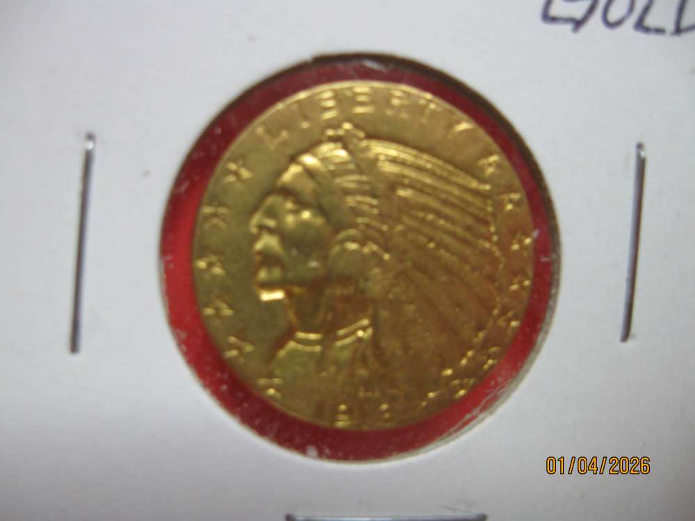 Vintage estate Gold Piece 1913 $5 Indian more Coins available too-img-1