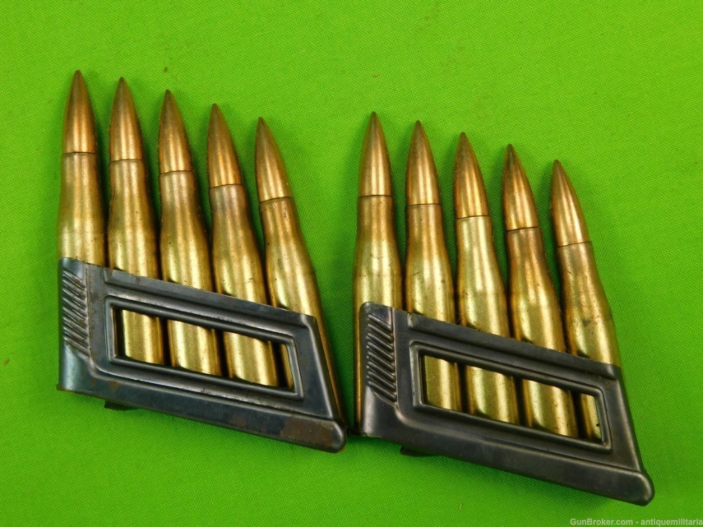 Set 2 German Austrian WW2 Steyr Mannlicher 8 X 56 10 Round Ammo Box w Clips-img-4